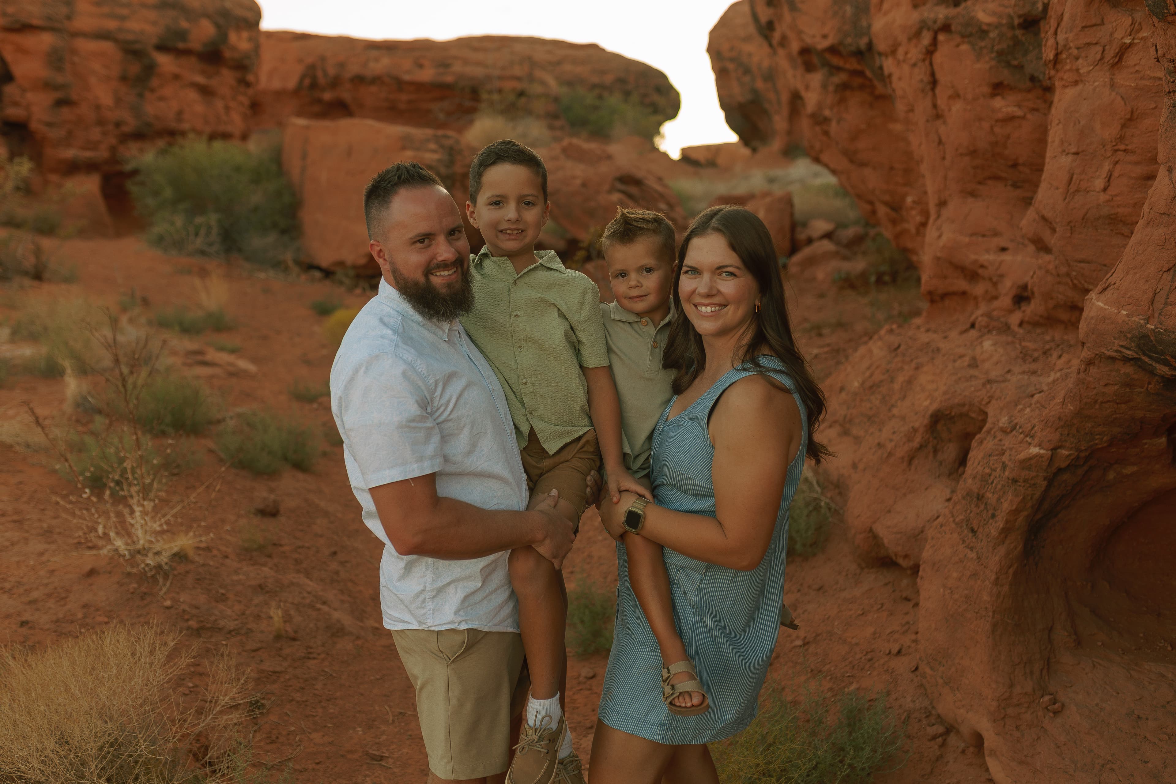 Bradley Kubie with his family